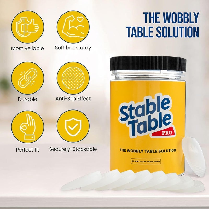 Stable Table Pro Stable Table - Clear Restaurant Table Leg Shim Wedges Premium Furniture Levelers Restaurant TableShims, Home Improvement DIY Levelers - Rubber Type Texture, Firm, Non-Slip, Doors and More - Image 2